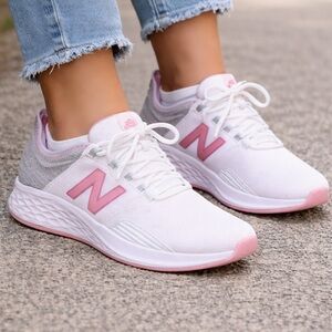 New Balance Women's Pink and Gray Sneakers